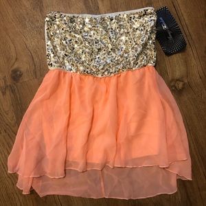 Sequin Hi-Low Tube Top